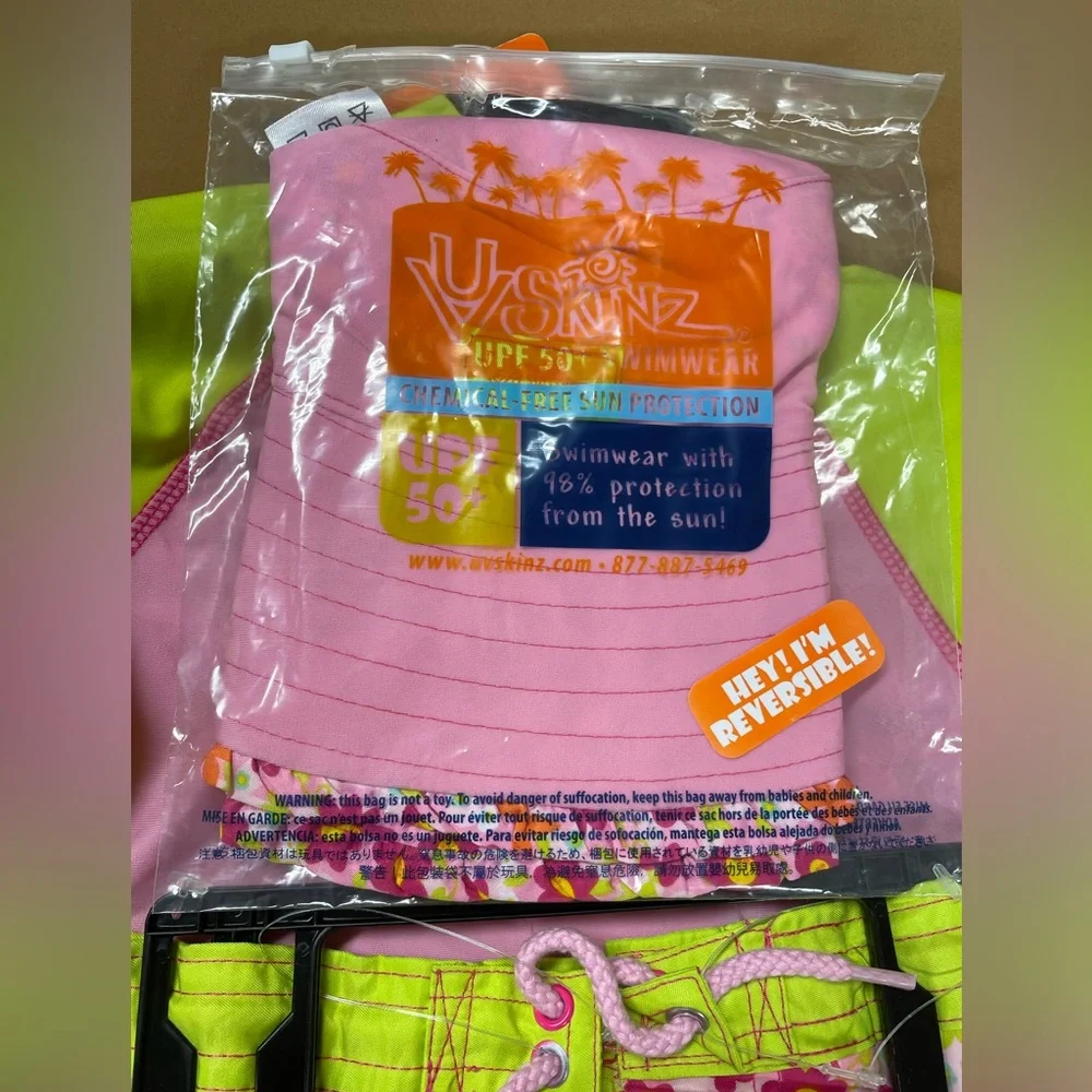 UV Skinz Girls' 3-piece Swim Set. UPF 50+